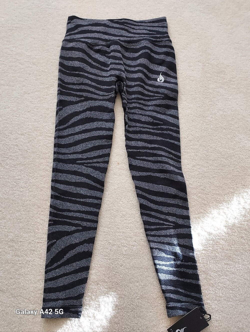 Ryderwear Black & Gray Zebra Stripe Leggings